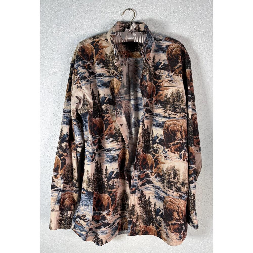 Vintage Redhead Outfitters Fishing Grizzly Bear Button Down Long Sleeve Shirt XL - Picture 3 of 7